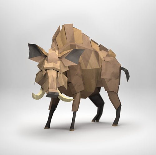 3D Origami Illustrations of Animals