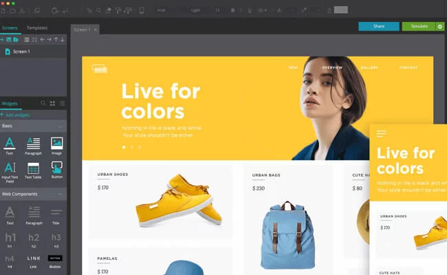 Just In Mind - Wireframes to interactive prototypes